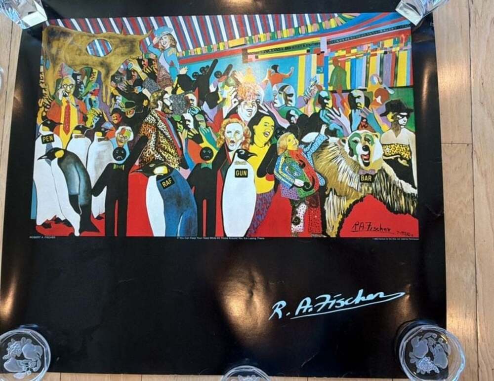 R. A. Fischer 1983 Pavilion for the Arts Vintage Surrealist Art Print Poster